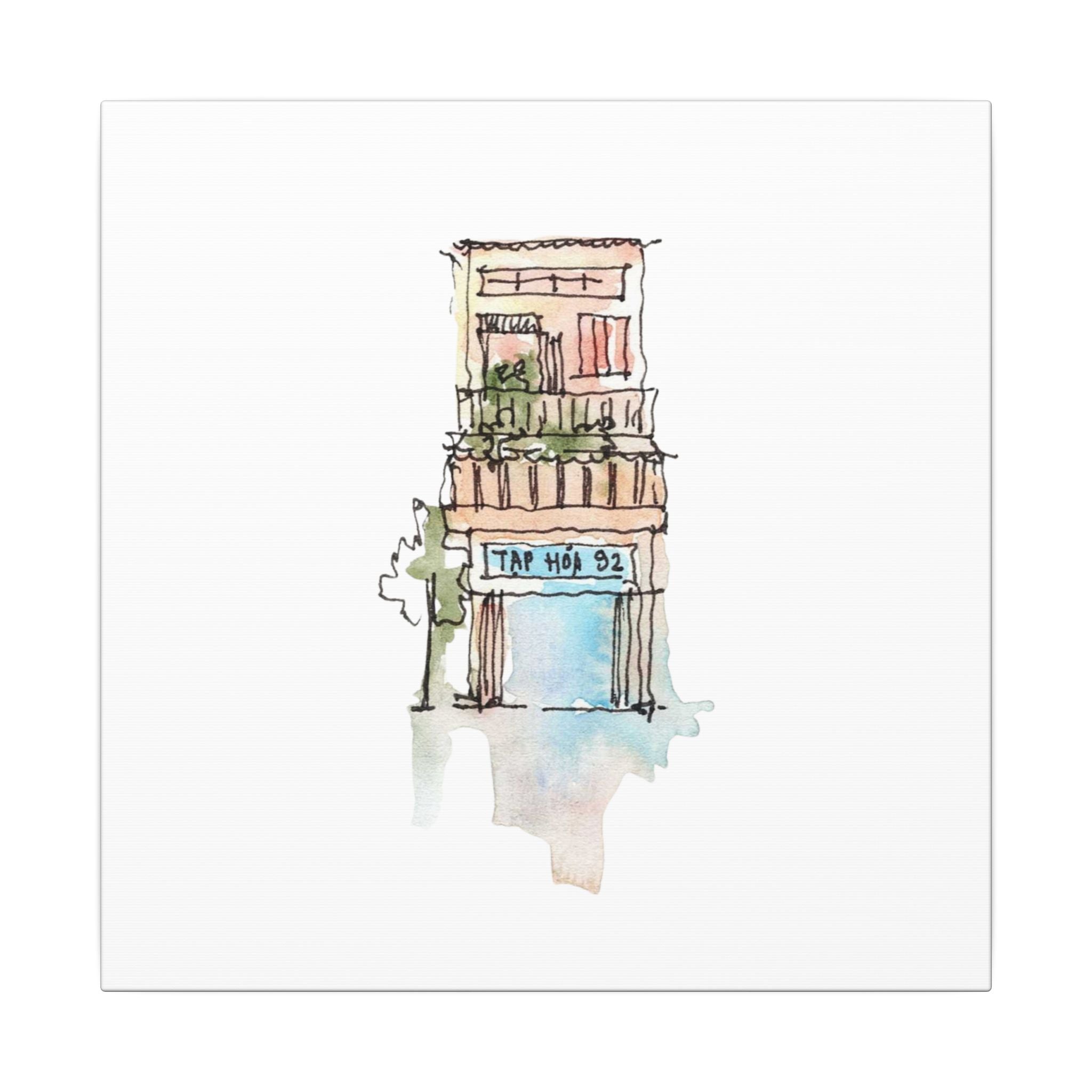 Saigon Corner Shop No. 92 – Vietnamese Street Watercolor Print