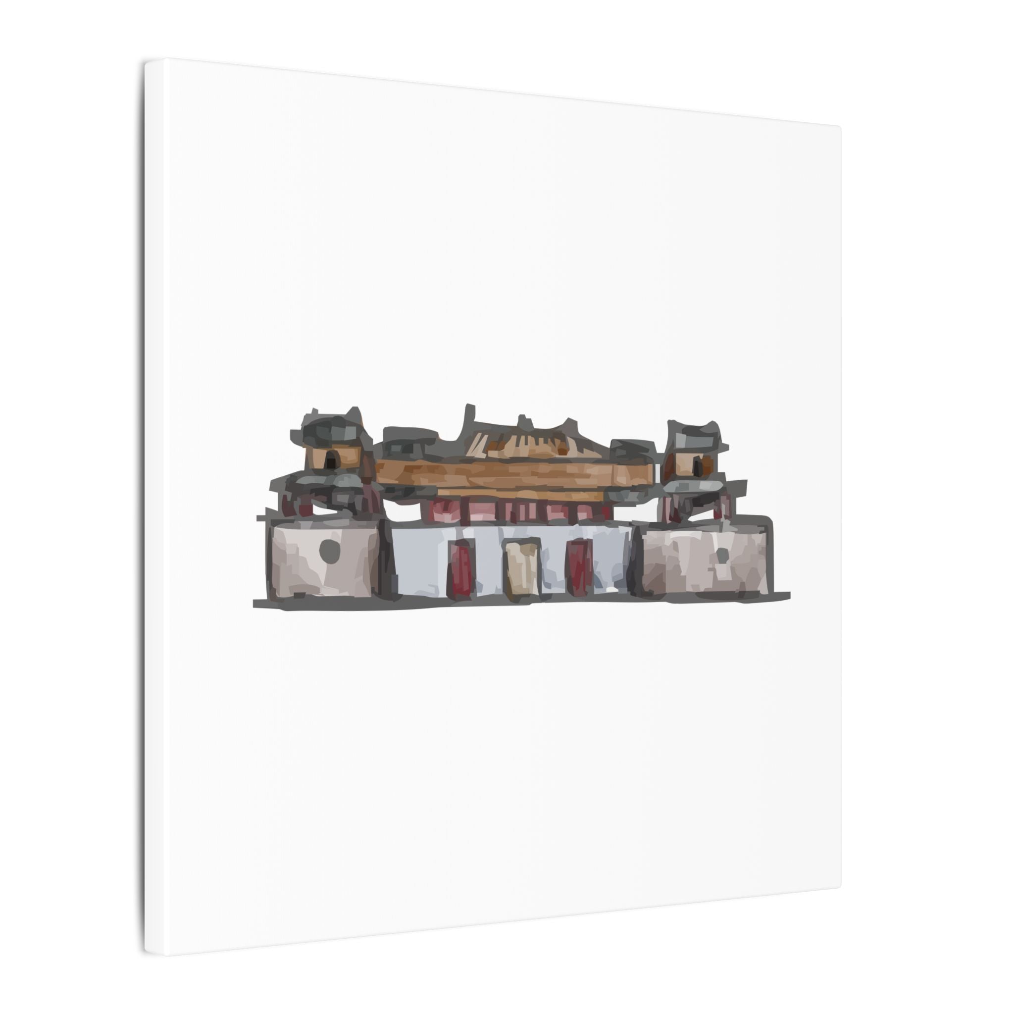 Decorative wall shelf with a rustic design on a white background