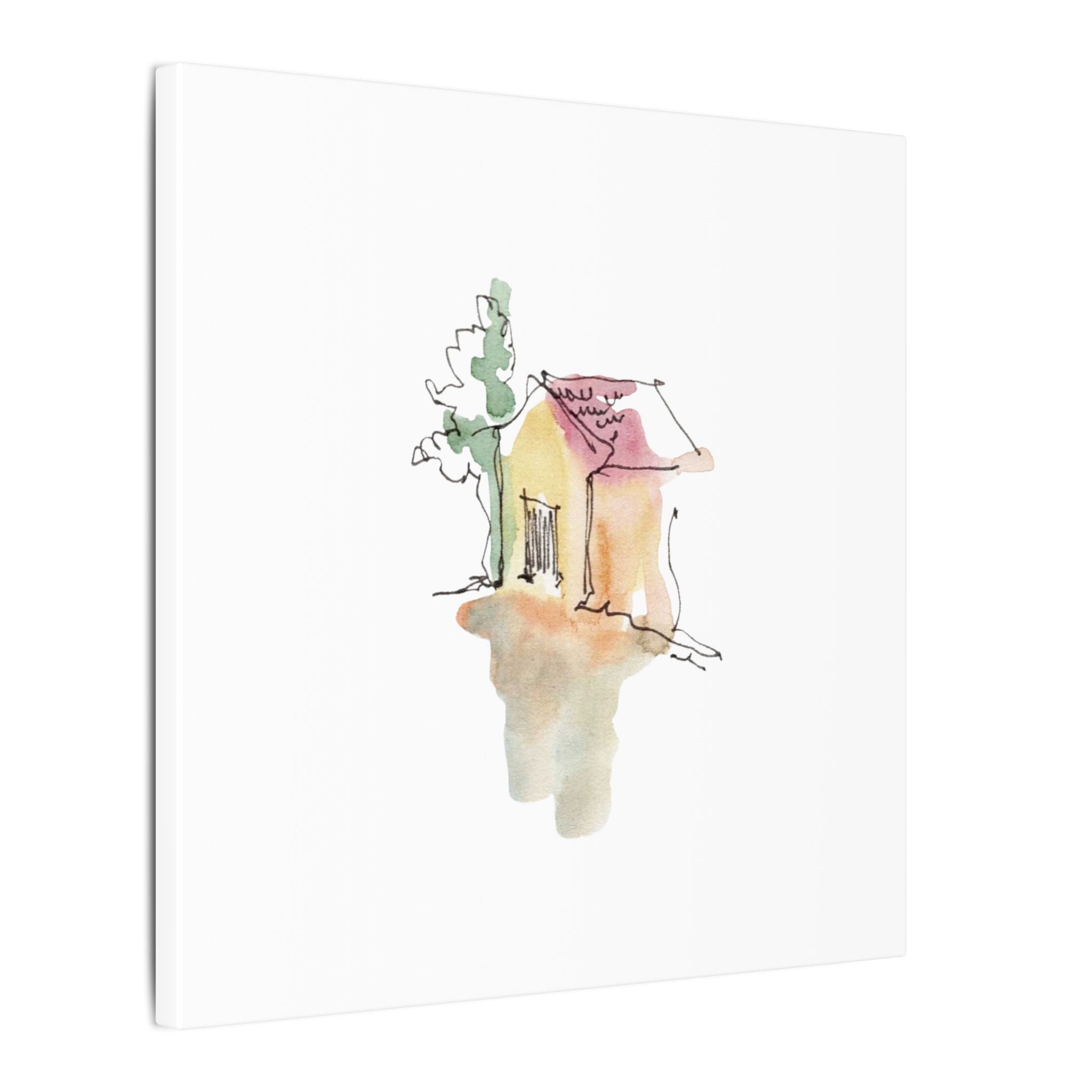 Hoi An Yellow House – Vietnamese Watercolor Sketch Print