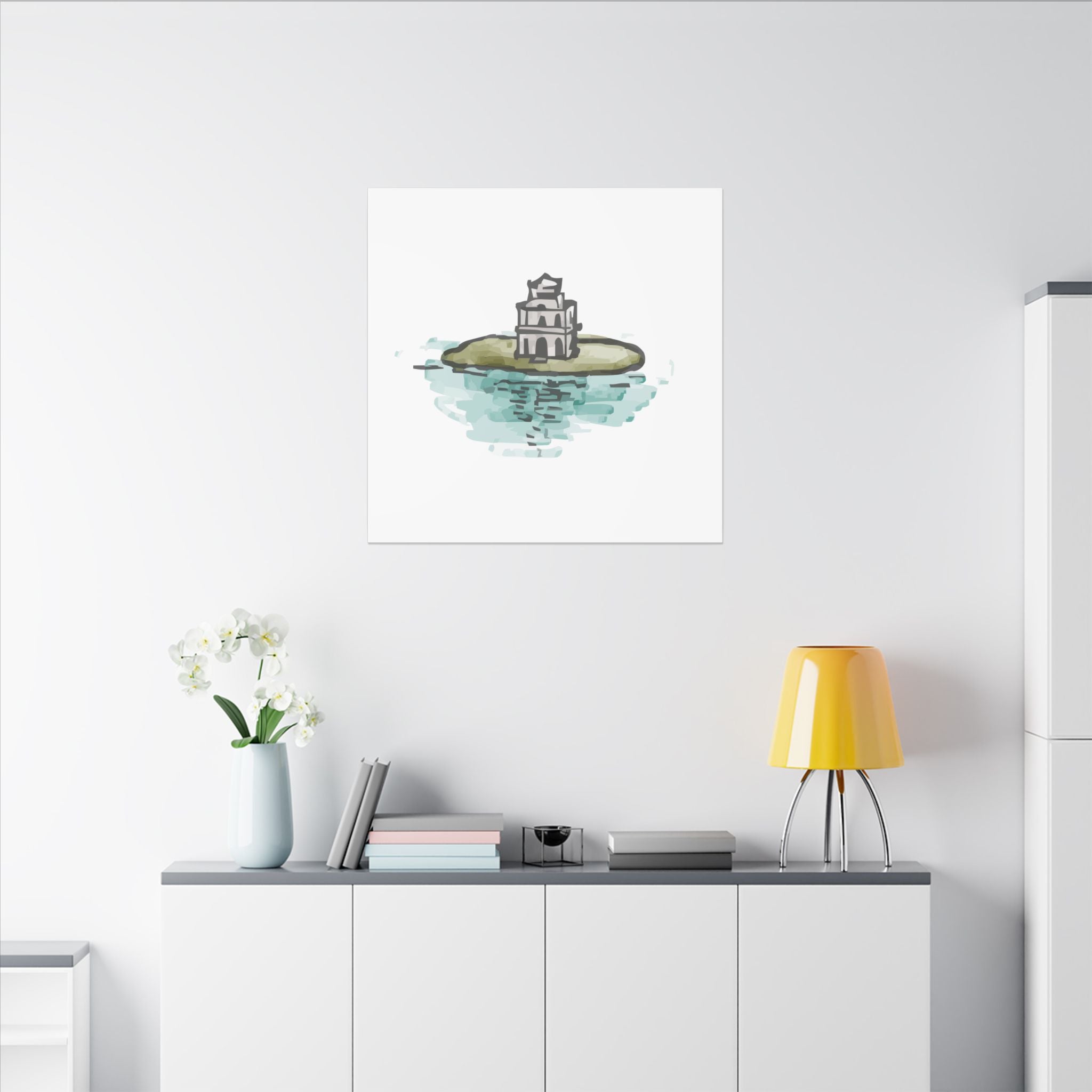 Turtle Tower (Tháp Rùa) Hanoi Vietnam Canvas Wall Art