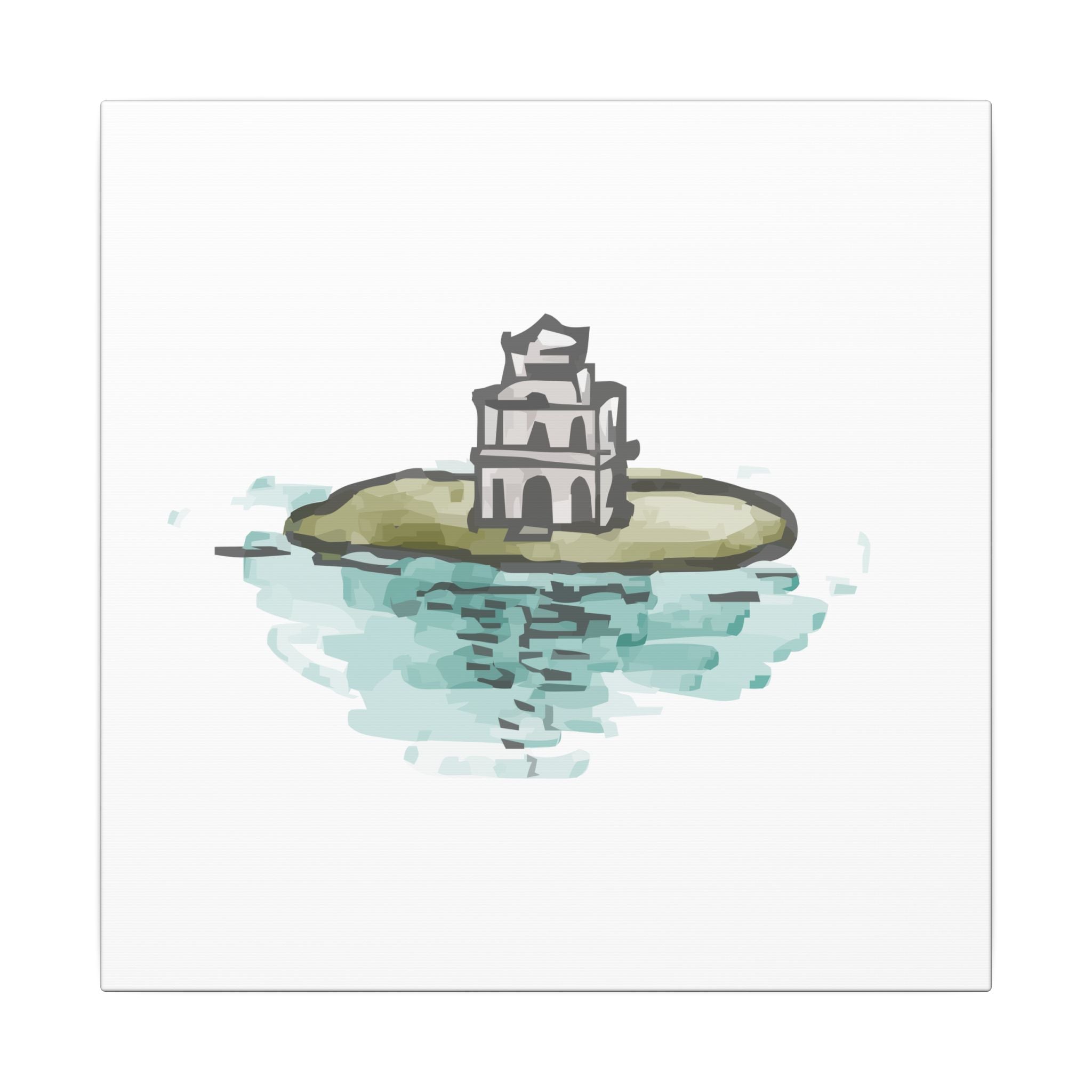 Turtle Tower (Tháp Rùa) Hanoi Vietnam Canvas Wall Art